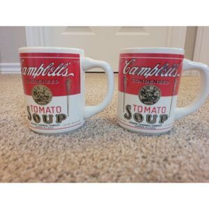 Vintage Campbell's Tomato Soup Ceramic Mug Set of 2 USA Coffee Cups